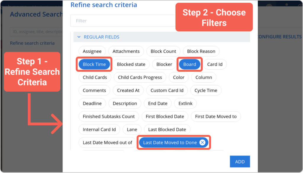 use filters to analyze the blocked work in your process