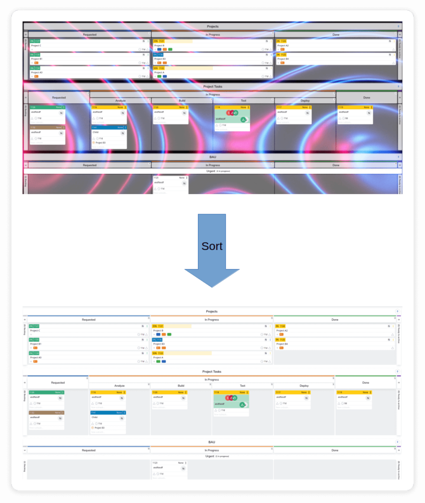 using 5s to sort work on kanban boards